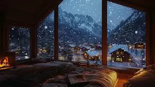 Winter Comfort Nights: Fireplace Heat & Snowfall Sounds for Sleep 😴 Drift Into Cozy Relaxation