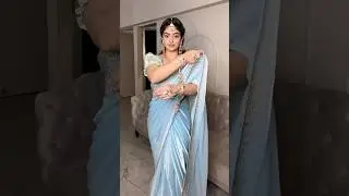 Try Bindi Hairstyle this Karva Chauth or in this Wedding Season 🌙 Do you like this Sky Blue Saree?