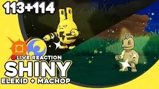 BACK TO BACK SHINIES! ELEKID & MACHOP | Pok&eacute;mon Sun and Moon Shiny Reaction #113 & 114 | CBAD