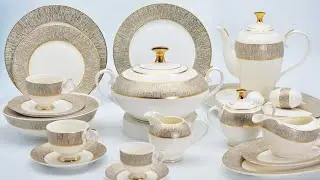 Customized new embossed gold dinnerware set manufacturers From China
