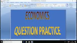 ECONOMICS QUESTION PRACTICE