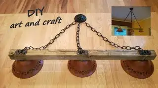 DIY metal and wood chandelier