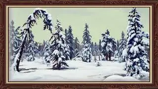 Forest in winter season | Beautiful Painting Slideshow | Artistic Visuals for TV Display