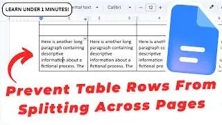 How To Prevent Table Rows From Splitting Across Pages in Google Docs