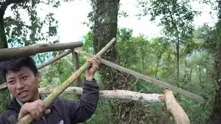 I Built a Tree House to Hide and Survive Away from Wild Animals | Extreme Forest Shelter Build