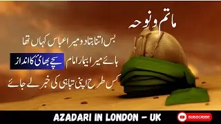 Bas Itna Batado Mera Abbas Kahan Tha | Haye Mera Beemar Imam | Kis Tarha Apni Tabahi Ki Khabar