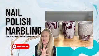 Nail Polish Marbling  Modern + Bohemian Upcycled Planters