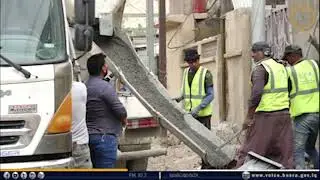 الشركة المنفذة لإحدى المشاريع الخدمية في منطقة دور الضباط ترفع من وتيرة أعمالها