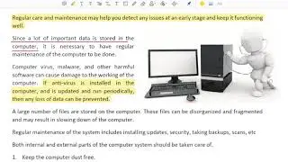 Apply Basic Skills for Care and Maintenance of Computer (IT Skill Course 402) ICT Skills-II Part 2