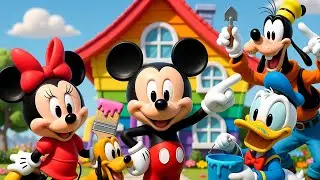 🏡🌈 Mickey Mouse and Friends Build a New Colorful House | Fun Kids Story