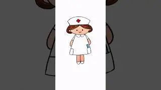 How to draw a nurse, easy drawing for kids #kindergarten #preschool #diy #simple #art #ideas #doll