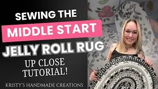 Sewing the middle of a Jelly Roll a fabric rug 
