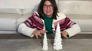 Juegoal Christmas Tree Decorations Review | Glittered Resin Pine Trees for Mantel & Shelf Display