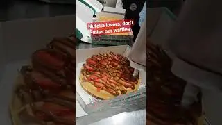 Nutella lover waffles will make your day😍 #nutella #strawberry #desserts #waffles #tasty