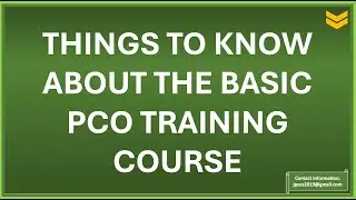 Things to Ponder about the Basic PCO Training Course