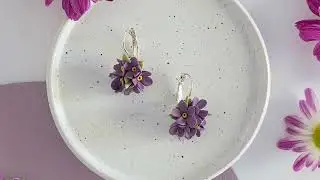 Flower earrings with FIMO soft modeling clay