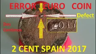 Error euro coin Two euro cent ESPANA 2017