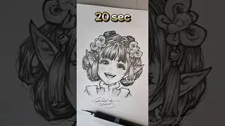 🎨20sec🎨How to draw anime girl so easy | 🌺 Elf 🌺【Drawing techniques Part 110】#shorts