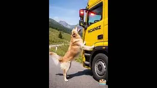 Hero Dog Saves Truck Driver From Deadly Disaster 🐕🚨💥#shortsviral