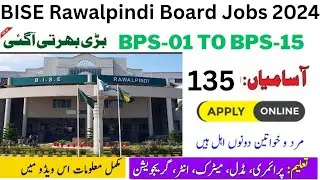 BISE Jobs 2024 | job vacancy 2024| BISE  jobs online apply