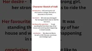 character sketch of Valli class 10 || vallicharacter sketch@IQEnglish #englishgrammar