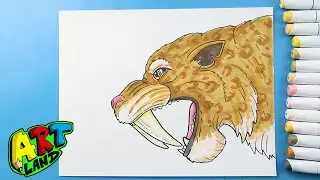 Как нарисовать морду саблезубого тигра