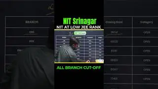 NIT Srinagar All Branches Cutoff | JEE Mains 2025 #jeemains  #nit #shorts #shortvideo #jee