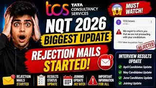 😱TCS NQT 2026 Biggest Update | Rejection Mails Started | TCS Interview Results Update | TCS Results