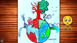Environment Day Poster Drawing | World Environment Day Poster Drawing | Save Nature Drawing