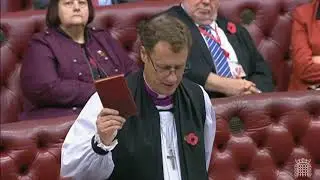 The Bishop of Leicester introduced to the House of Lords.