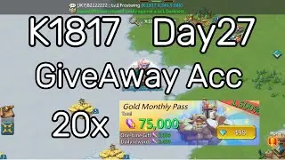 GiveAway K1817 Acc&1.5m Gems- Lords Mobile #lordsmobile