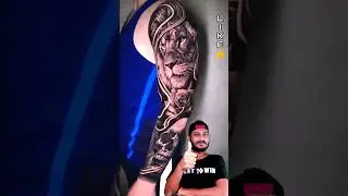 Amazing 🦁 ❌ 💀 Tattoo 👀🥵|The Shadow Of Death|REACTION|#tattoo#art#lion#skull #respect#trending#shorts