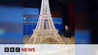 Matchstick Eiffel Tower given world record after ruling U-turn | BBC News
