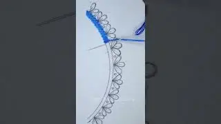 Too much pretty neck embroidery design by hand! #shorts #trending #viral #embroidery #art #tutorial