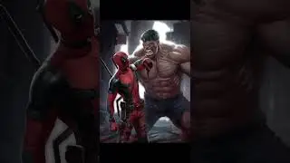 super Red hulk vs Deadpool fight 🔥 #ai #shorts