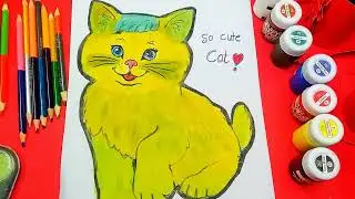 Very Easy! How to turn Words Cat Into a Cartoon Cat. (Wordtoons) learning step by step for kid