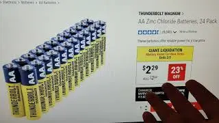 Cheapest prices for AA or AAA Batteries. $2.29 for 24 batteries at Harbor Freight: Thunderbolt brand