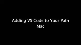 Adding vs code to your terminal path