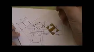 Poliedro compuesto de 2 cubos en diédrico