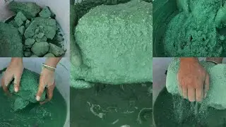 Asmr - Grainy gritty Green chunks Crumbling dry and water 💦💦