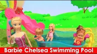 Barbie Chelsea Swimming Pool NEW Puppy Toy With Elsa s Frozen Kids Flippin Pups Pool