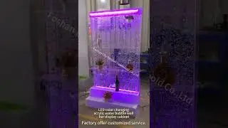 modern home bar furniture LED color changing water bubble wall bar display wine cabinets #bar