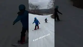 Park sesh putting in that practice! #8yearoldkid #snowboarding #snowboardtricks #kids