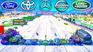 OFF ROADING🚛 VS EXTREME😱 SHORE RAMP JUMP TO FACTORY IN GTA V 