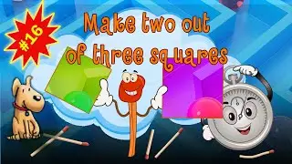 Puzzle #16. Matchstick puzzle with an answer. Make 2 squares.