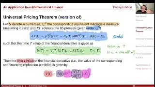 Lecture 2022-2 (01): Comp. Fin. 2 / Applied Mathematical Finance: Recapitulation of Foundations