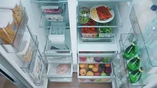 Ecomaster Side by Side Fridge Freezer 592L - Black Stainless Steel