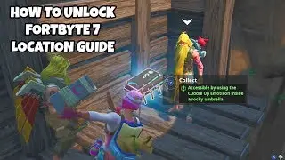 How To Unlock Fortbyte 7 Location Guide | Use Cuddle Up Emoticon Inside a Rocky Umbrella