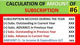 🔴Subscription In NPO class 12| Subscription Account| calculation of Amount of Subscription | VIDEO 6