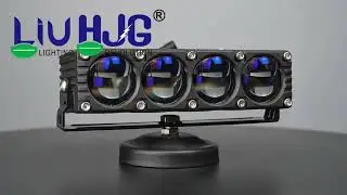 LIU HJG Blaze 4 Lens Grill Lights for Car/Bike | 320 Watt | Low/High Beam | Red devil DRL